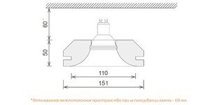 Фото сечения Светильник встраиваемый точечный гипсовый KVADRO 008 1 Duo